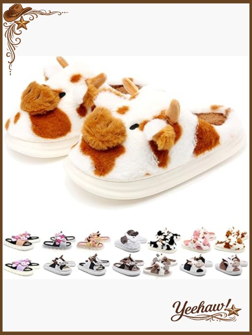 Fluffy Faux Fur Slippers with Non-Slip Sole - Cozy Indoor Outdoor